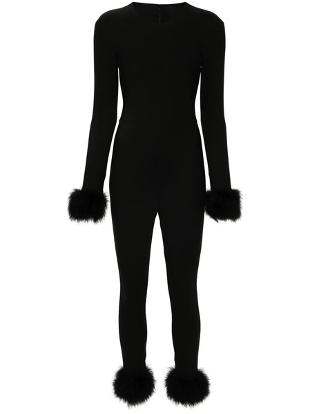  Blumarine Feather-trim Jumpsuit - Black 