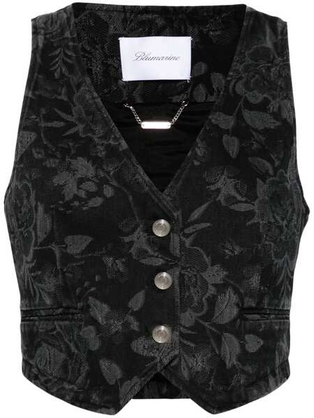  Blumarine Floral-pattern Vest - Black 