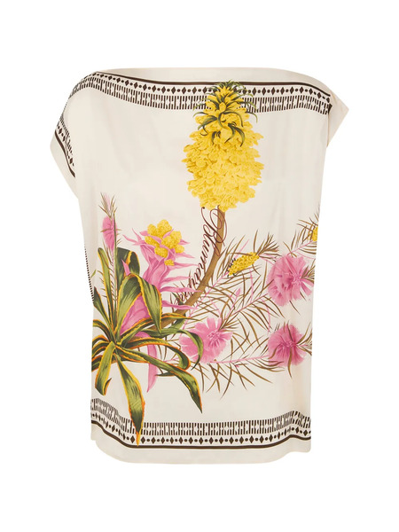  Blumarine Floral-print Top - Neutrals 