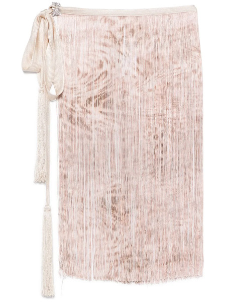  Blumarine Fringed Mini Skirt - Neutrals 