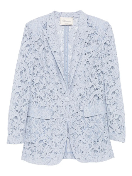  Blumarine Lace Single-breasted Blazer - Blue 