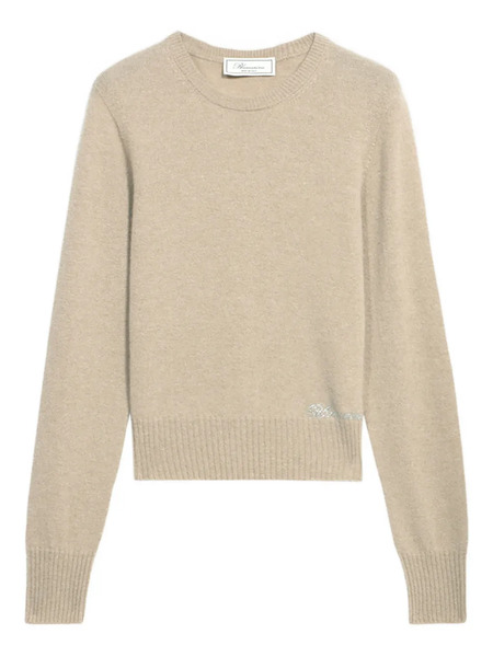  Blumarine Logo-embroidered Sweater - Neutrals 