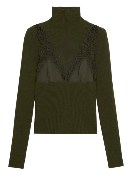  Blumarine Ribbed Turtleneck Jumper - Green 
