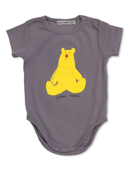  Bobo Choses Bear-print Bodysuit - Blue 