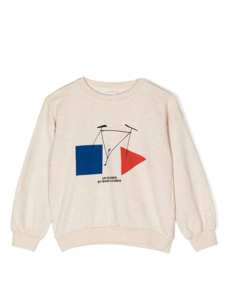  Bobo Choses Crazy Bicy-print Jersey-texture Sweatshirt - Neutrals 