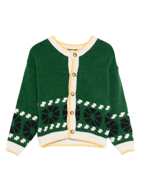  Bobo Choses Geometric-pattern Cardigan - Green 