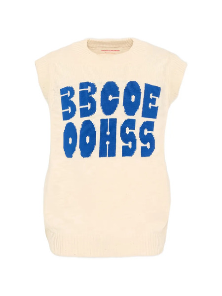  Bobo Choses Lettering Knitted Vest - Neutrals 