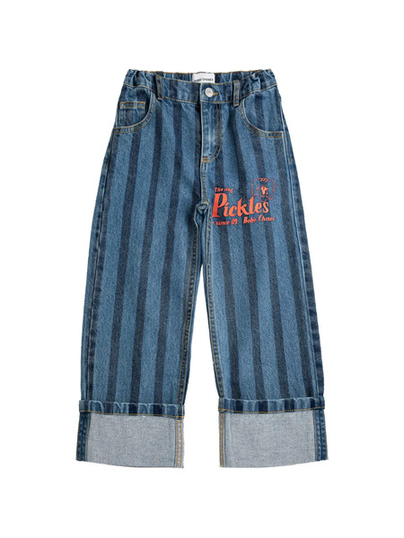  Bobo Choses Striped-pattern Belt-loop Trousers - Blue 