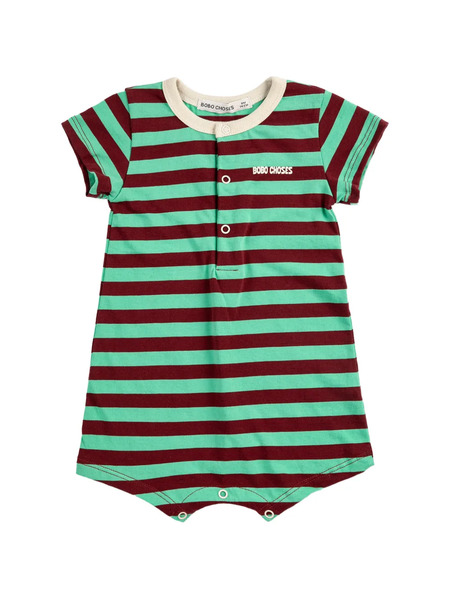  Bobo Choses Striped Romper - Brown 