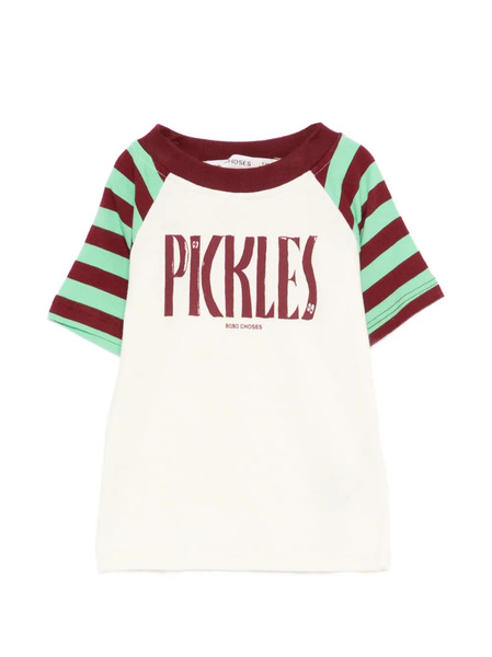  Bobo Choses Striped-sleeve T-shirt - Neutrals 