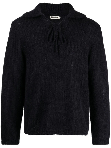  Bode Alpine Lace-up Jumper - Blue 