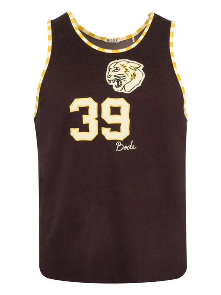  Bode Appliqué-detail Tank Top - Brown 