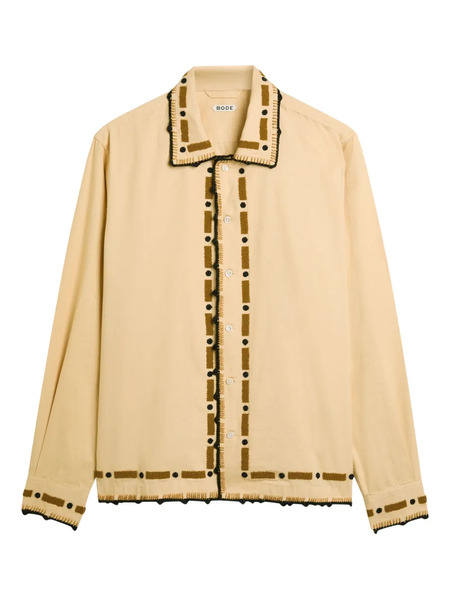  Bode Beaded Ryegrass Trim Shirt - Neutrals 