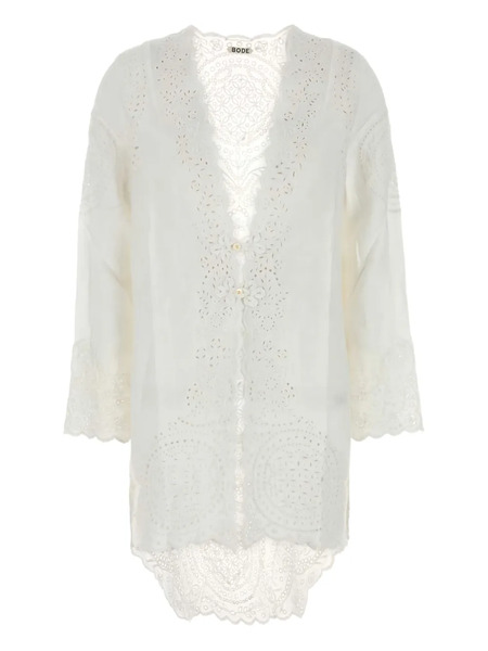  Bode Belvoir Linen Blouse - White 
