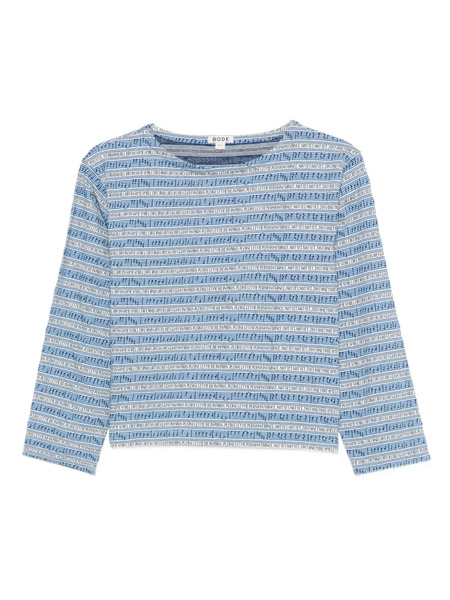  Bode Boat-neck Blouse - Blue 