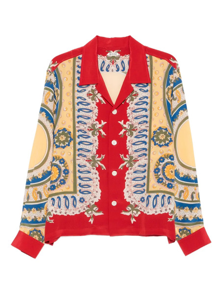  Bode Bricolage Silk Shirt - Red 
