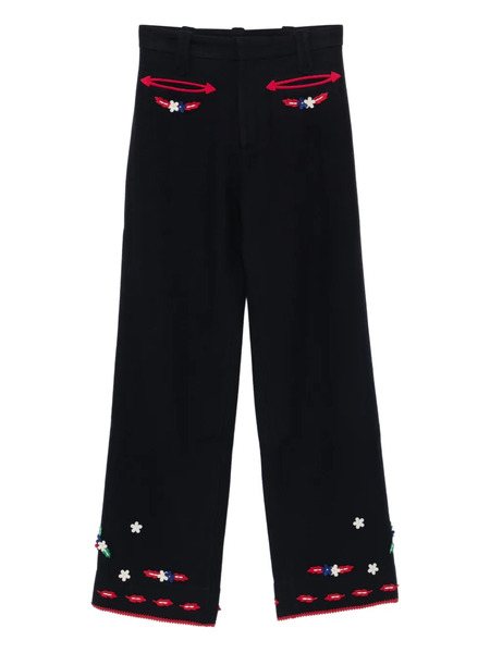  Bode Carroll Flowers Trousers - Blue 