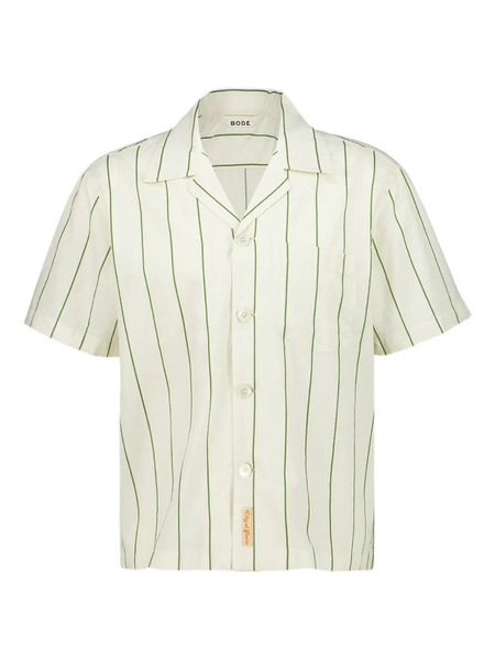  Bode Celery Striped Short-sleeve Shirt - Neutrals 