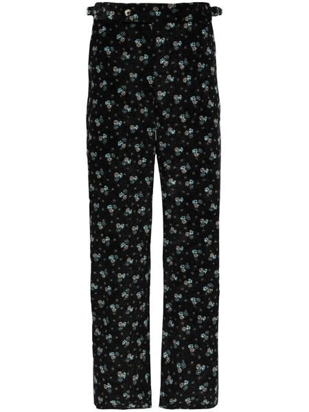  Bode Chicory Floral Corduroy Trousers - Black 