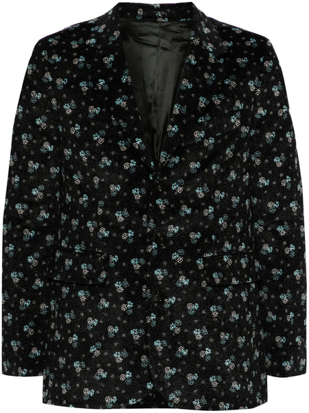  Bode Chicory Floral-print Corduroy Blazer - Black 