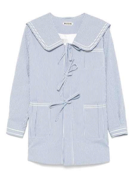  Bode Club Stripe Sailor Coat - Blue 