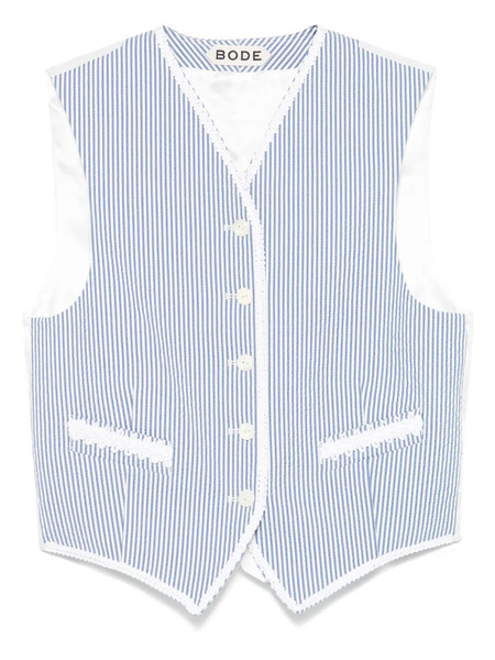  Bode Club Stripe Waistcoat - White 