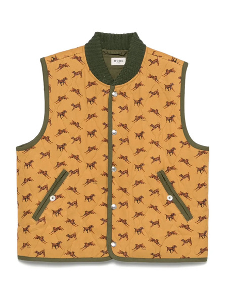  Bode Crittendon Quilted Vest - Brown 
