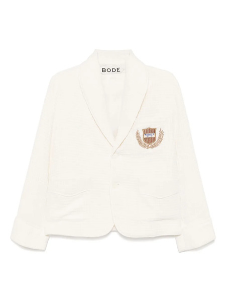 Bode Embroidered Logo-appliqué Blazer - Neutrals 