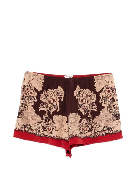 Bode Floral Tap Shorts - Red 