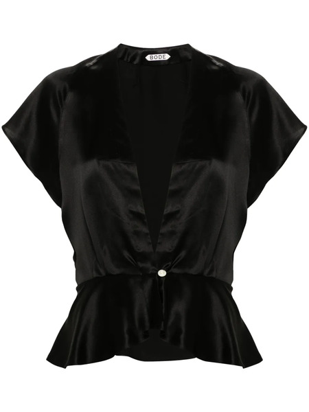  Bode Freya Silk Blouse - Black 