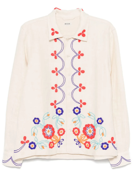  Bode Garden Party Beaded Shirt - Neutrals 