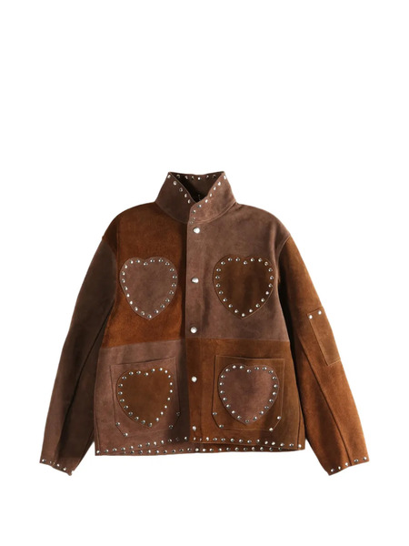  Bode Heart-detail Studded Overshirt - Brown 
