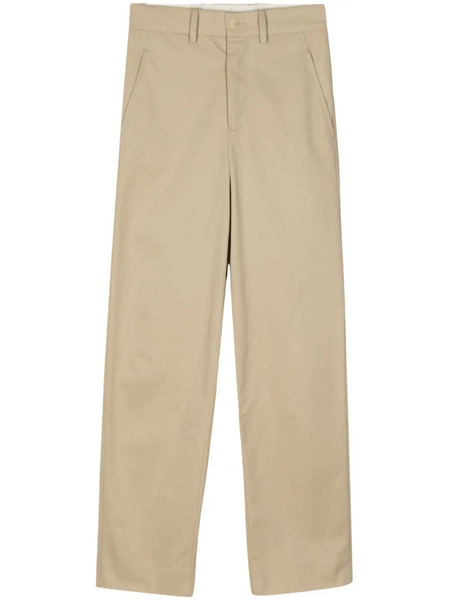  Bode High-rise Straight-leg Cotton Trousers - Neutrals 