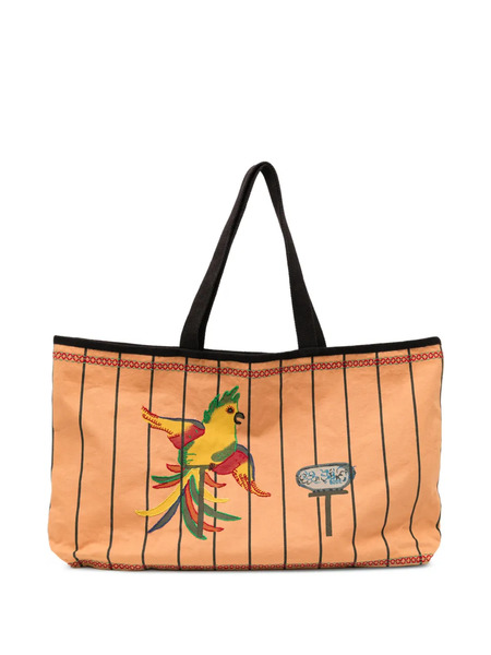  Bode Large Cockatoo Tote Bag - Orange 