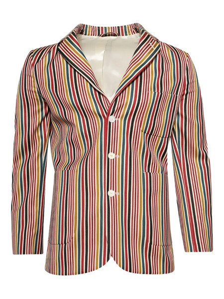  Bode Lawrence Striped Suit Jacket - Red 