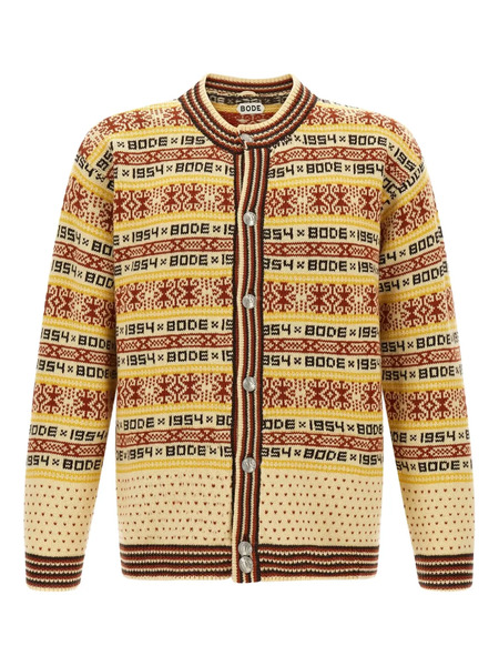  Bode Marzipan Wool Cardigan - Neutrals 