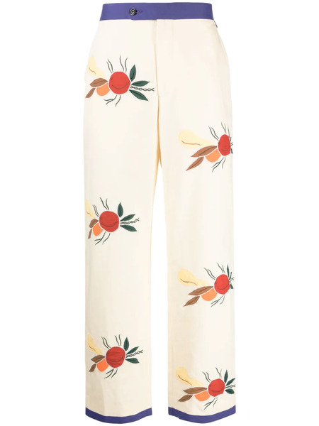  Bode Patch-detail Cropped Trousers - Neutrals 