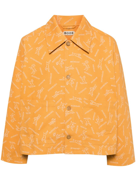  Bode Pooch Cotton Shirt Jacket - Yellow 