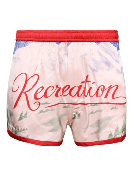  Bode Postcard Gym Shorts - Pink 