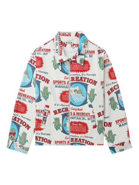  Bode Printed Shirt Jacket - White 