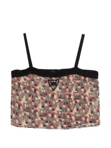  Bode Quadrille Square-neck Top - Neutrals 