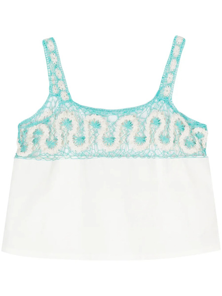  Bode Ripple Lace Tank Top - White 