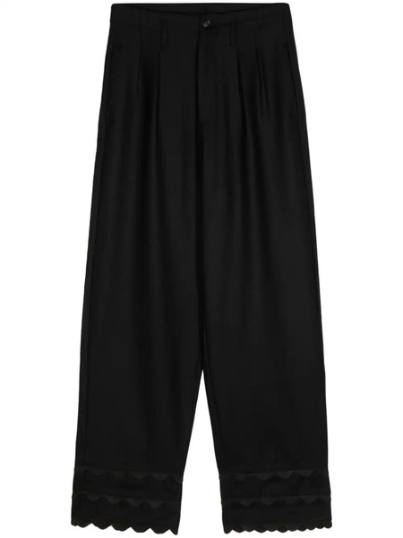  Bode Scallop-detailing Wool Trousers - Black 