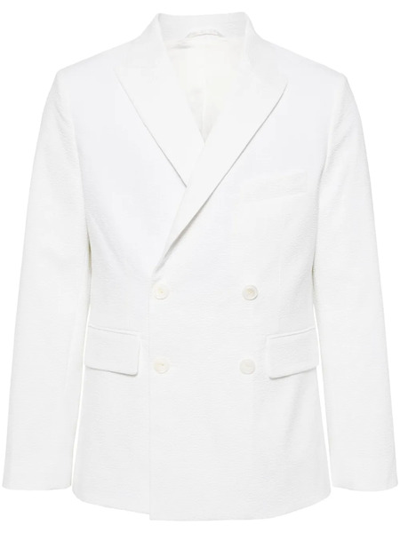  Bode Seersucker Double-breasted Blazer - White 