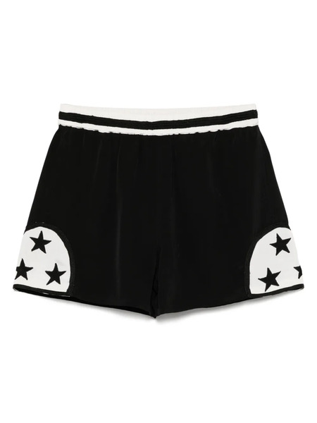 Bode Star-embroidered Silk Shorts - Black 
