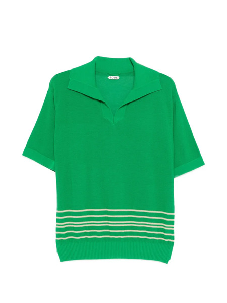  Bode Striped Boxy Polo - Green 