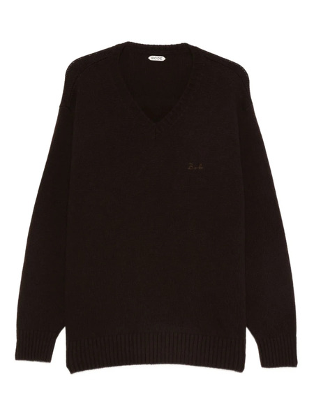  Bode V-neck Logo-embroidered Sweater - Brown 