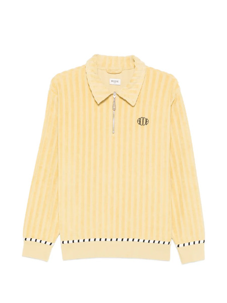  Bode Vertical Stripe Zip Polo Shirt - Yellow 