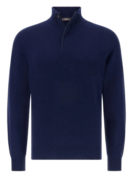  Boggi Milano Button Sweater - Blue 