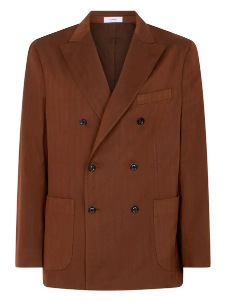  Boglioli Double-breasted Herringbone Blazer - Brown 